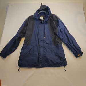 REI GORE- TEX Men's Blue Hooded Jacket Size M